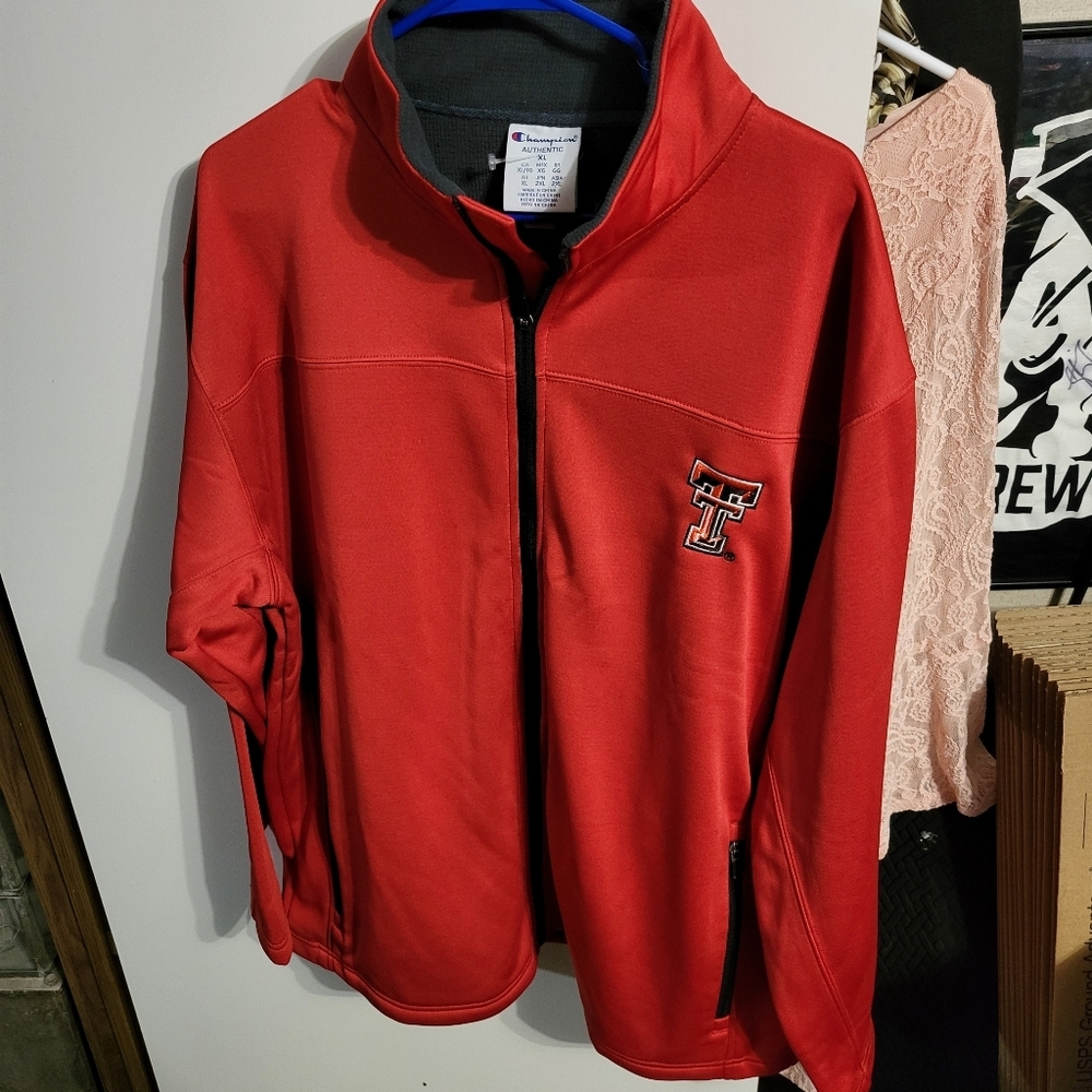 NWOT MENS CHAMPION TEXAS TECH EMBROIDERED JACKET SZ XL